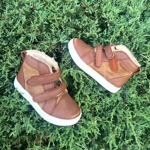 UGG Kids Rennon II Suede Leather Boots Toddler Size 10 Chestnut Brown